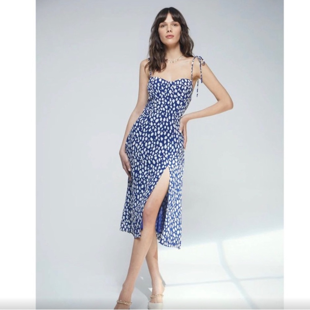 Commense Women’s Midi Dress with Split Hem & Tie Straps